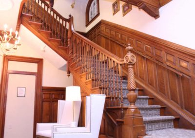 Beautiful front hall in our elegantly restored Victorian Indepedent and Assisted Living facility